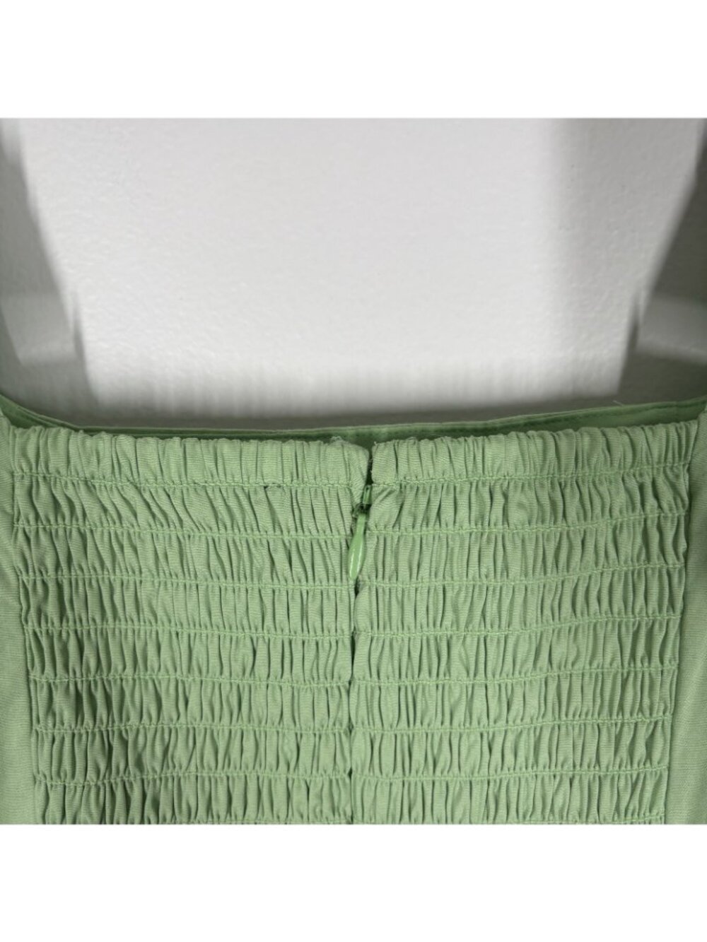 Express Sz XS Mint Square Neck Seamed Smocked Back Midi Dress With Pockets NWOT - Picture 13 of 13